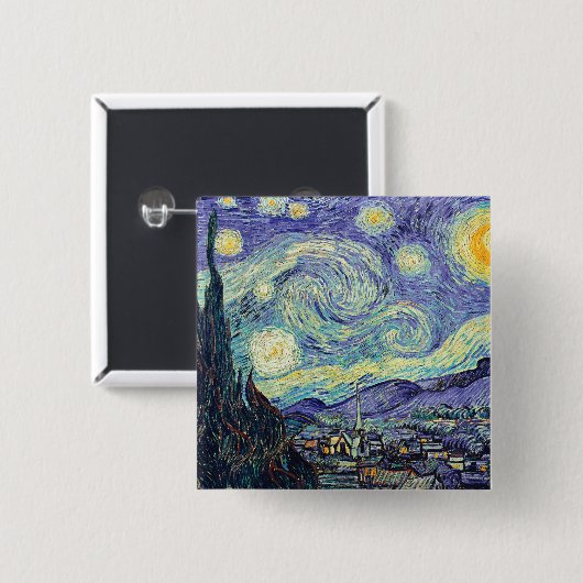 Vincent Van Gogh The Starry Night Button (Vorne & Hinten)