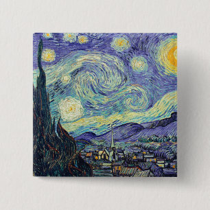 Vincent Van Gogh The Starry Night Button