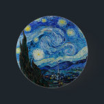 Vincent Van Gogh The Starry Night Button<br><div class="desc">Vincent Van Gogh's The Starry Night Detail</div>