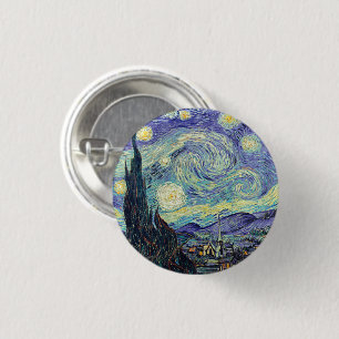 Vincent Van Gogh The Starry Night Button