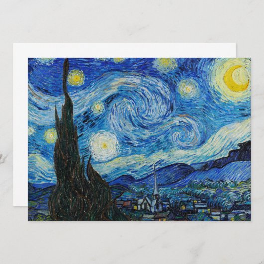 Vincent Van Gogh The Starry Night Einladung (Vorne/Hinten)