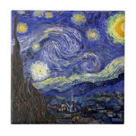 Vincent Van Gogh - The Starry Night Fine Art Fliese<br><div class="desc">Vincent Van Gogh's The Starry Night. Das Öl auf Leinwand aus dem Jahr 1889, die Starry Night wurde gemalt, während Van Gogh im Asyl in Saint-Remy, Frankreich, und gilt als eines seiner besten Meisterwerke. Obwohl es sich um eine Nachtszene handelt, wurde es tagsüber bemalt und repräsentiert den Ausblick aus dem...</div>