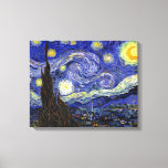 Vincent Van Gogh - The Starry Night Fine Art Leinwanddruck<br><div class="desc">Vincent Van Gogh's The Starry Night. Das Öl auf Leinwand aus dem Jahr 1889, die Starry Night wurde gemalt, während Van Gogh im Asyl in Saint-Remy, Frankreich, und gilt als eines seiner besten Meisterwerke. Obwohl es sich um eine Nachtszene handelt, wurde es tagsüber bemalt und repräsentiert den Ausblick aus dem...</div>