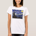 Vincent Van Gogh - The Starry Night Fine Art T-Shirt<br><div class="desc">Vincent Van Gogh's The Starry Night. Das Öl auf Leinwand aus dem Jahr 1889, die Starry Night wurde gemalt, während Van Gogh im Asyl in Saint-Remy, Frankreich, und gilt als eines seiner besten Meisterwerke. Obwohl es sich um eine Nachtszene handelt, wurde es tagsüber bemalt und repräsentiert den Ausblick aus dem...</div>