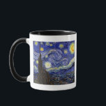 Vincent Van Gogh - The Starry Night Fine Art Tasse<br><div class="desc">Vincent Van Gogh's The Starry Night. Das Öl auf Leinwand aus dem Jahr 1889, die Starry Night wurde gemalt, während Van Gogh im Asyl in Saint-Remy, Frankreich, und gilt als eines seiner besten Meisterwerke. Obwohl es sich um eine Nachtszene handelt, wurde es tagsüber bemalt und repräsentiert den Ausblick aus dem...</div>