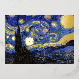 Vincent Van Gogh - The Starry night Folien Feiertagskarte