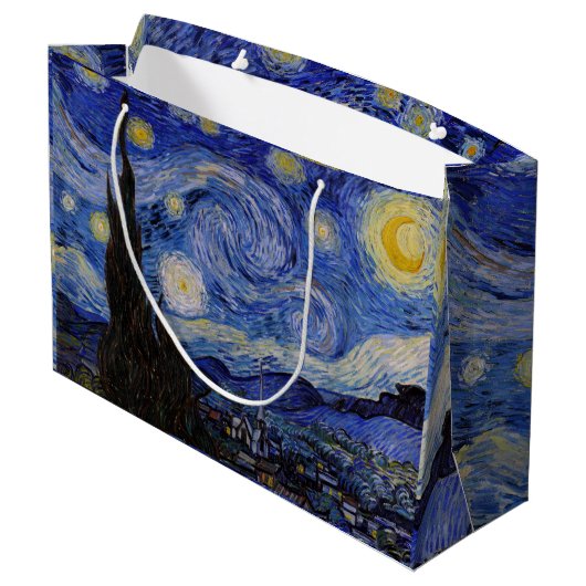 Vincent Van Gogh - The Starry night Große Geschenktüte (Rückseite Schrägansicht)