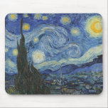 Vincent van Gogh | The Starry Night, Juni 1889 Mousepad<br><div class="desc">VAN GOGH->Post-Impressionist, stars, star, nocturne, landschaft, kirchlicher spire, mond, mondlicht, sky, kosmisch, St, Remy, Provence, französisch, Saint-Remy, Post-Impressionismus, iconic\\The Starry Night,  Juni 1889 (Öl auf Leinwand),  Gogh,  Vincent van 1853-90) / Museum of Modern Art,  New York,  USA / The Bridgeman Art Library | Bildauflistungsnummer: XOS702746</div>