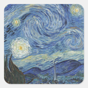 Vincent van Gogh   The Starry Night, Juni 1889 Quadratischer Aufkleber