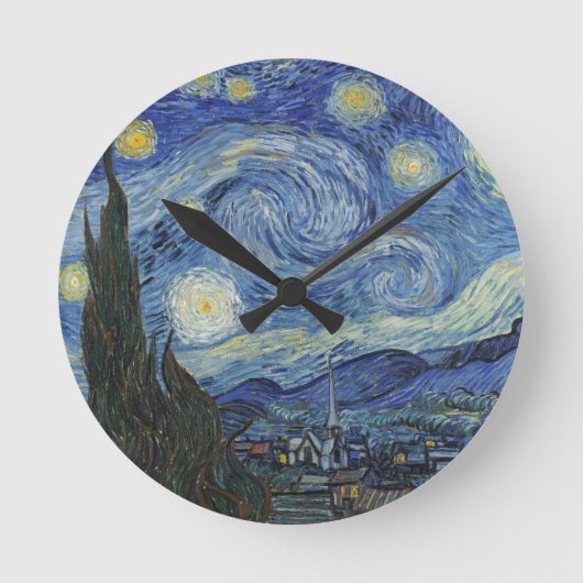 Vincent van Gogh | The Starry Night, Juni 1889 Runde Wanduhr (Vorderseite)