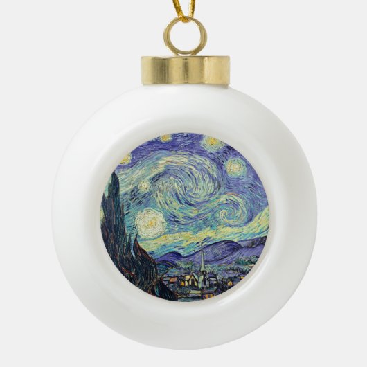 Vincent Van Gogh The Starry Night Keramik Kugel-Ornament (Vorderseite)