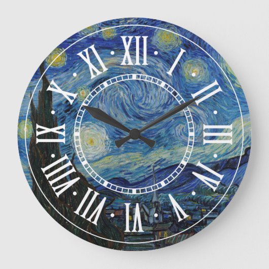 Vincent van Gogh - The Starry Night | Masterpiece Große Wanduhr (Vorderseite)
