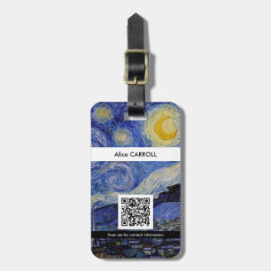 Vincent Van Gogh - The Starry Night mit QR Code Gepäckanhänger