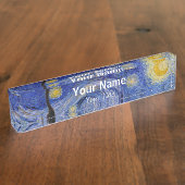 Vincent Van Gogh - The Starry night Namensplakette (Seite)