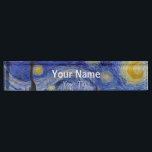 Vincent Van Gogh - The Starry night Namensplakette<br><div class="desc">The Starry Night / La nuit etoilee - Vincent Van Gogh im Jahr 1889</div>