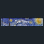 Vincent Van Gogh - The Starry night Namensplakette<br><div class="desc">The Starry Night / La nuit etoilee - Vincent Van Gogh im Jahr 1889</div>