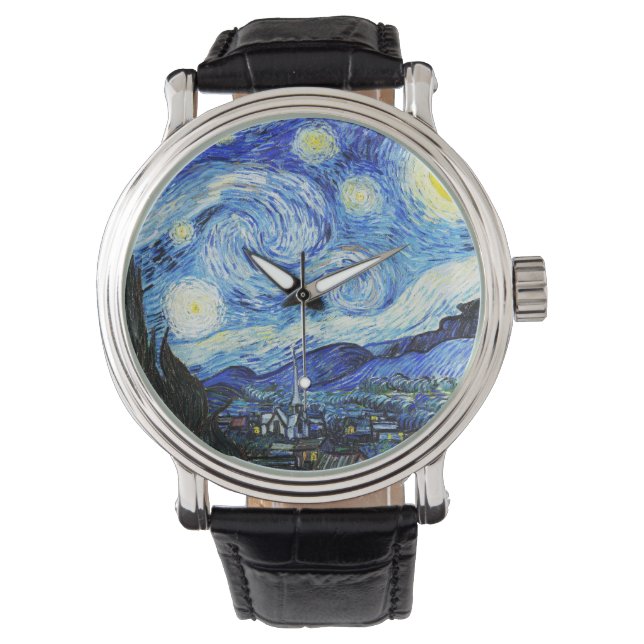 Vincent Van Gogh, The Starry Night painting Armbanduhr (Vorderseite)