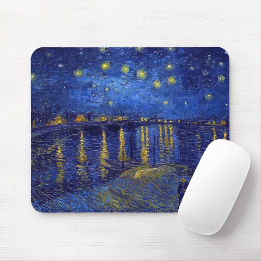 Vincent Van Gogh, The Starry Night painting Mousepad (Mit Mouse)