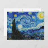 Vincent van Gogh The Starry Night Postcard, Iconic Postkarte (Vorne/Hinten)