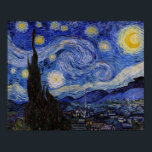 Vincent Van Gogh - The Starry night Poster<br><div class="desc">The Starry Night / La nuit etoilee - Vincent Van Gogh im Jahr 1889</div>