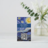 Vincent Van Gogh - The Starry Night - QR-Code Visitenkarte (Stehend Vorderseite)