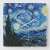 Vincent Van Gogh The Starry Night Quadratische Wanduhr (Vorderseite)