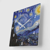 Vincent Van Gogh - The Starry night Quadratische Wanduhr (Winkel)
