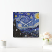 Vincent Van Gogh - The Starry night Quadratische Wanduhr (Zuhause)