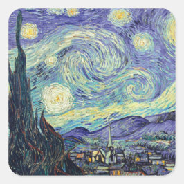 Vincent Van Gogh The Starry Night Quadratischer Aufkleber