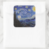 Vincent Van Gogh - The Starry night Quadratischer Aufkleber (Tasche)
