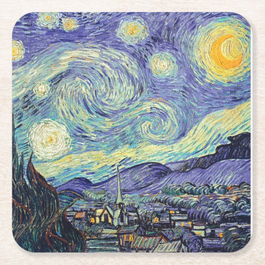 Vincent Van Gogh / The Starry Night Rechteckiger Pappuntersetzer (Vorderseite)