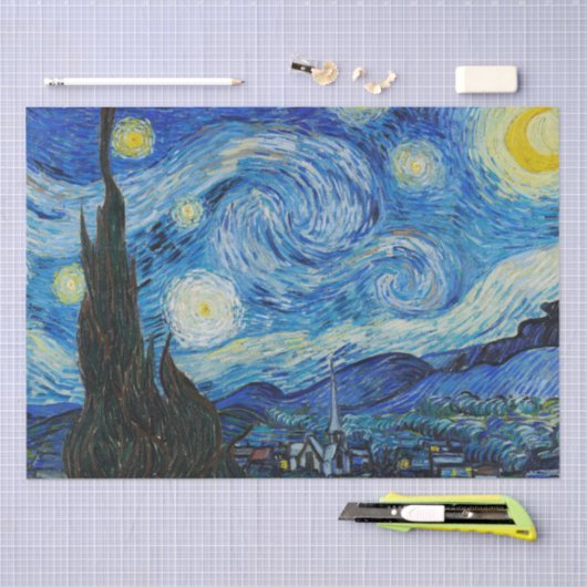 Vincent Van Gogh The Starry Night Seidenpapier (Handwerk)