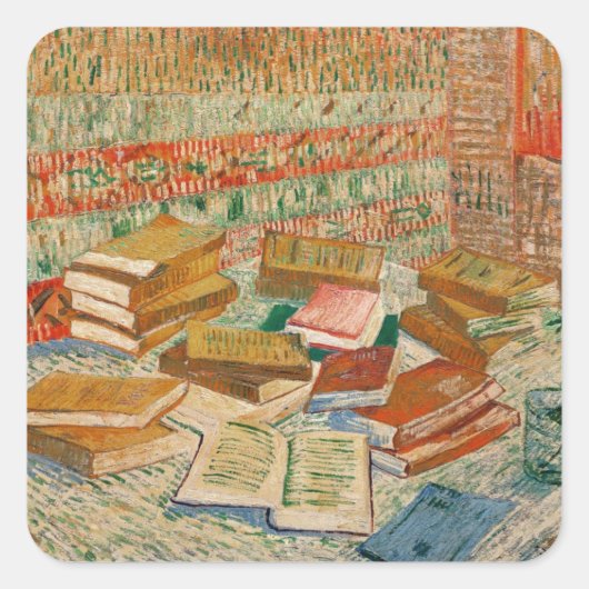 Vincent van Gogh | The Yellow Books, 1887 Quadratischer Aufkleber (Vorderseite)
