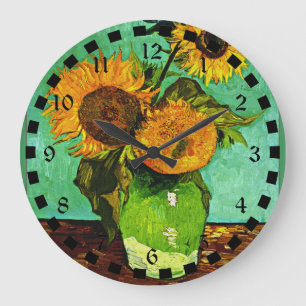 Vincent van Gogh - Three Sunflowers Große Wanduhr