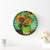 Vincent van Gogh - Three Sunflowers Große Wanduhr (Zuhause)
