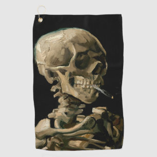 Vincent van Gogh - Totenkopf mit brennender Zigare Golfhandtuch
