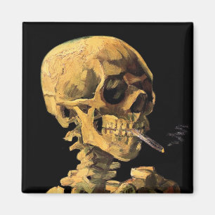 Vincent Van Gogh - Totenkopf mit brennender Zigare Magnet