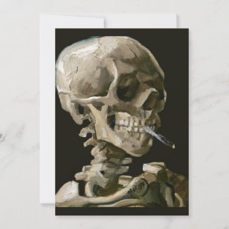 Vincent van Gogh Totenkopf mit brennender Zigarett Einladung