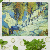 Vincent Van Gogh Two Poplars in Saint-Rémy Geschirrtuch (Gefaltet)