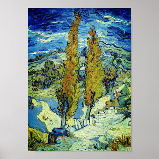 Vincent Van Gogh Two Poplars in Saint-Rémy Poster (Vorne)