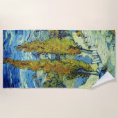 Vincent Van Gogh Two Poplars in Saint-Rémy Strandtuch (Vorderseite)