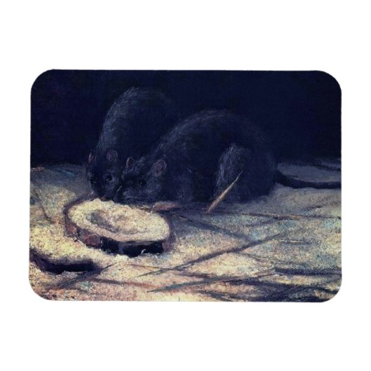 Vincent Van Gogh - Two Rats - Rat Lover Fine Art Magnet (Horizontal)