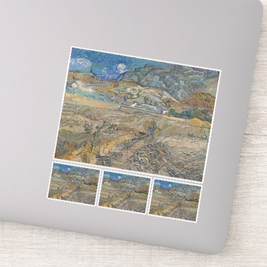 Vincent Van Gogh, umzäuntes Feld mit Bauern Aufkleber (Detail)