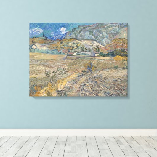 Vincent Van Gogh, umzäuntes Feld mit Bauern Leinwanddruck (Insitu (Holzboden))