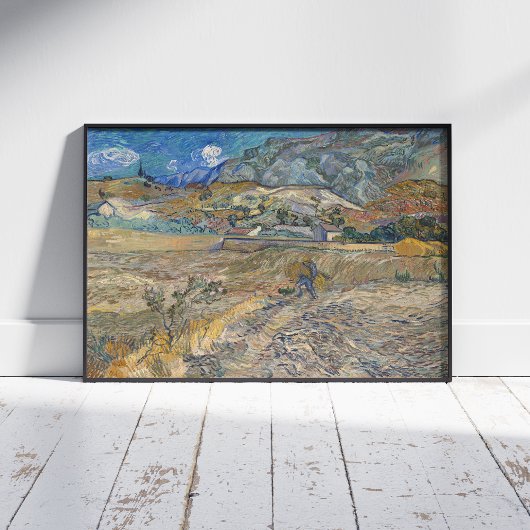 Vincent Van Gogh, umzäuntes Feld mit Bauern Poster
