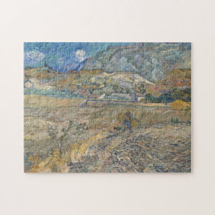 Vincent Van Gogh, umzäuntes Feld mit Bauern Puzzle