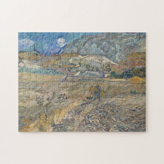Vincent Van Gogh, umzäuntes Feld mit Bauern Puzzle (Horizontal)