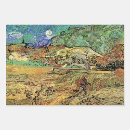 Vincent van Gogh - Umzäuntes Weizenfeld w Bauernho Geschenkpapier Set (Vorderseite)