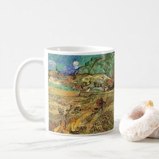 Vincent van Gogh - Umzäuntes Weizenfeld w Bauernho Kaffeetasse (Mit Donut)