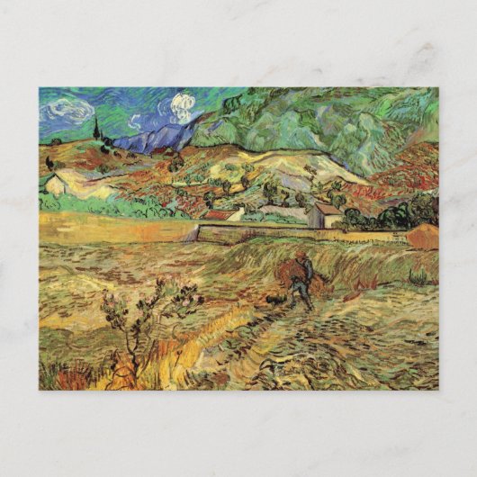 Vincent van Gogh - Umzäuntes Weizenfeld w Bauernho Postkarte (Vorderseite)